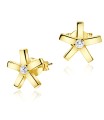 Five Pointed Star CZ Silver Stud Earring STS-3250 